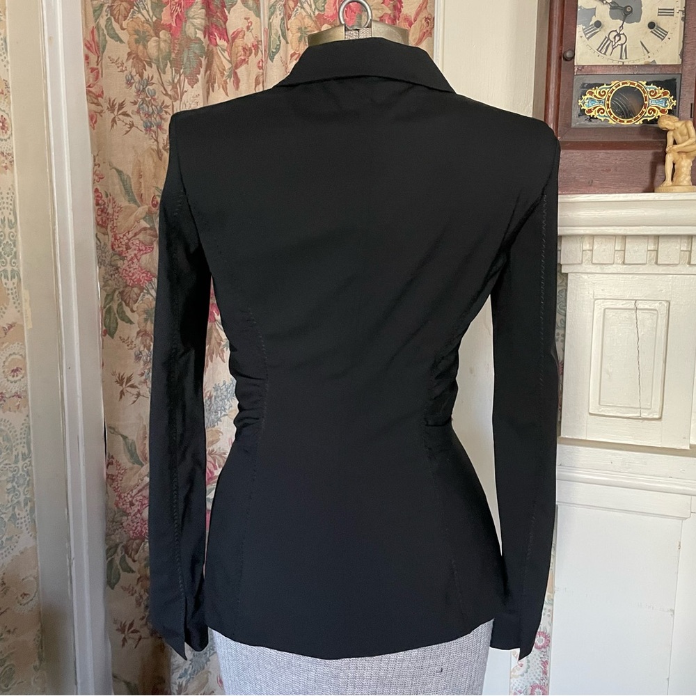 Prada 2006 Solid Black Blazer With Rouching - image 6